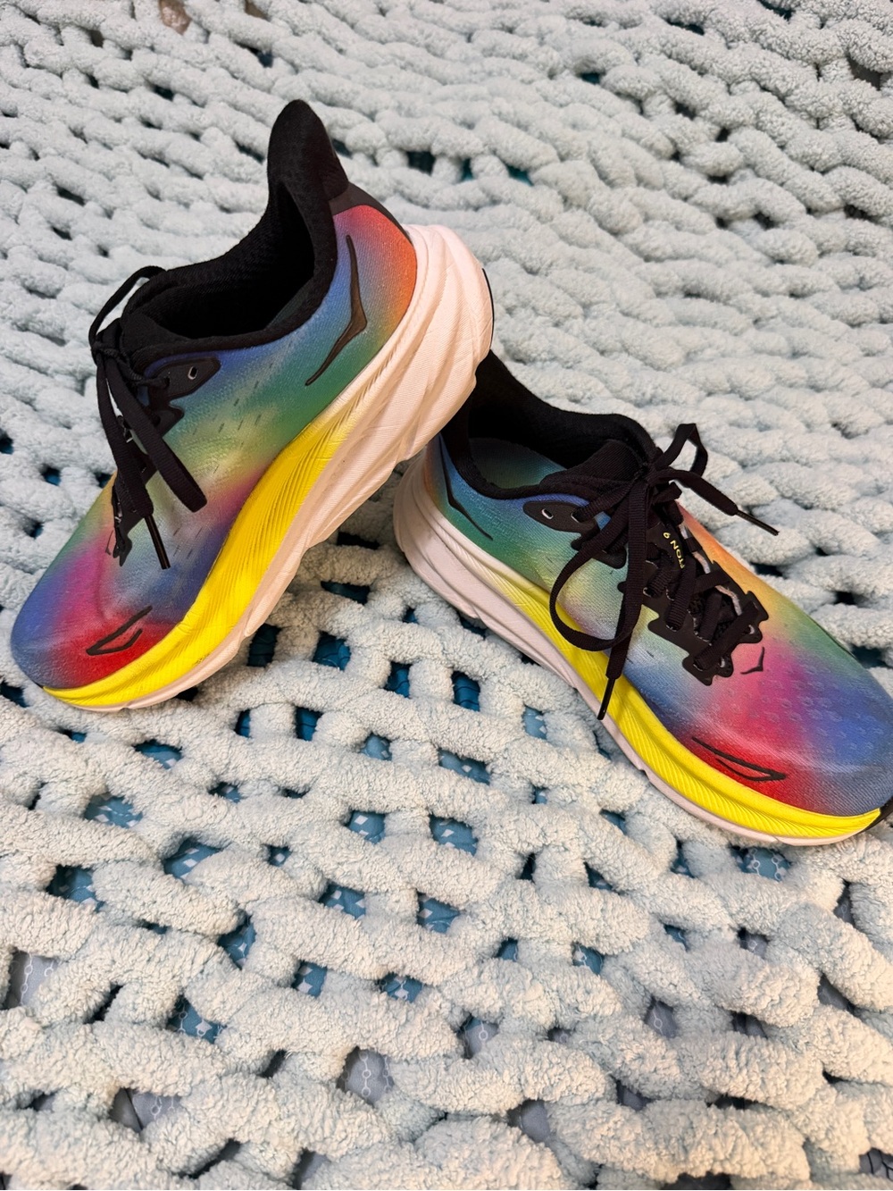 Hoka Clifton Rainbow Running Shoes Sz 6.5 - Picture 3 of 17